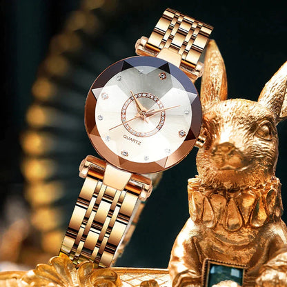 Waterproof Women's Watch – Starry Diamond Dial Elegance