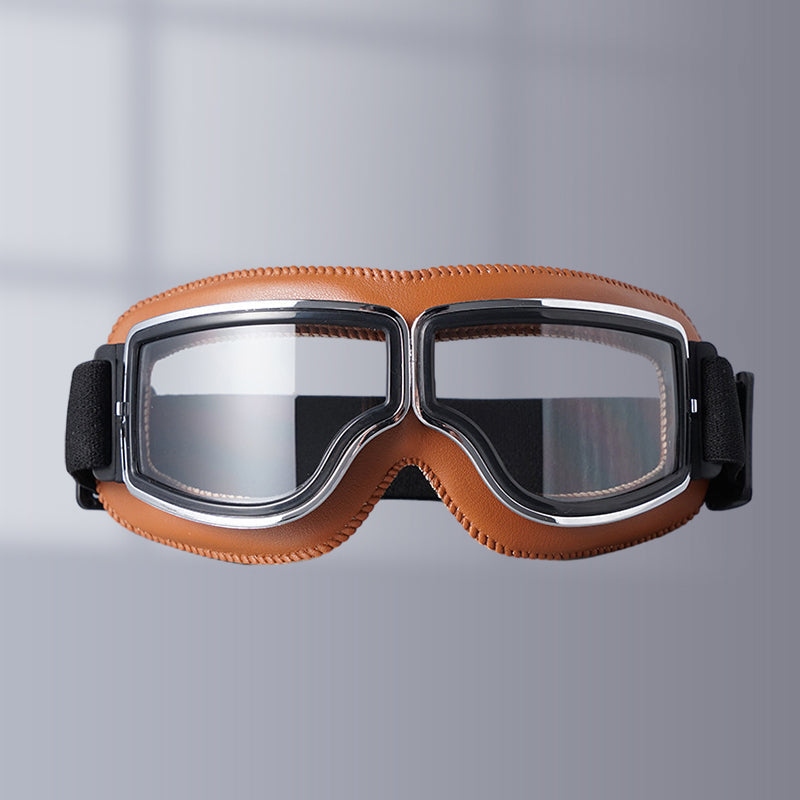 BowLift | RoadRider | Vintage Motorcycle Goggles with Interchangeable Lenses and Comfort Padding