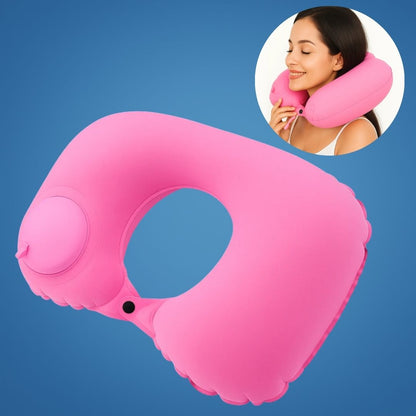 TravelThrive | Inflatable Travel Neck Pillow – Adjustable Firmness – Soft Velvet Cover – Neck Pain Relief – Compact for All Journeys Bowlift