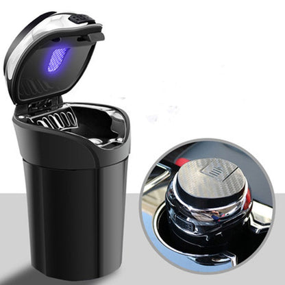 Brehn | Removable Stainless Steel Car Pocket Ashtray with Lid and LED Light, Operated