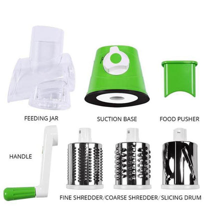 Skanto | 3-in-1 Rotary Grater Vegetable Slicer