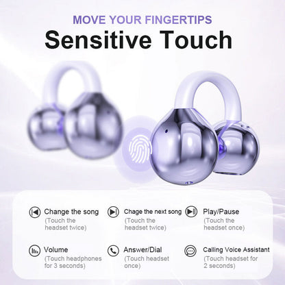 BowLift | Wireless Ear Clip Headphones | Open-Ear Bluetooth 5.4 | HiFi Sound & Dual Device Pairing