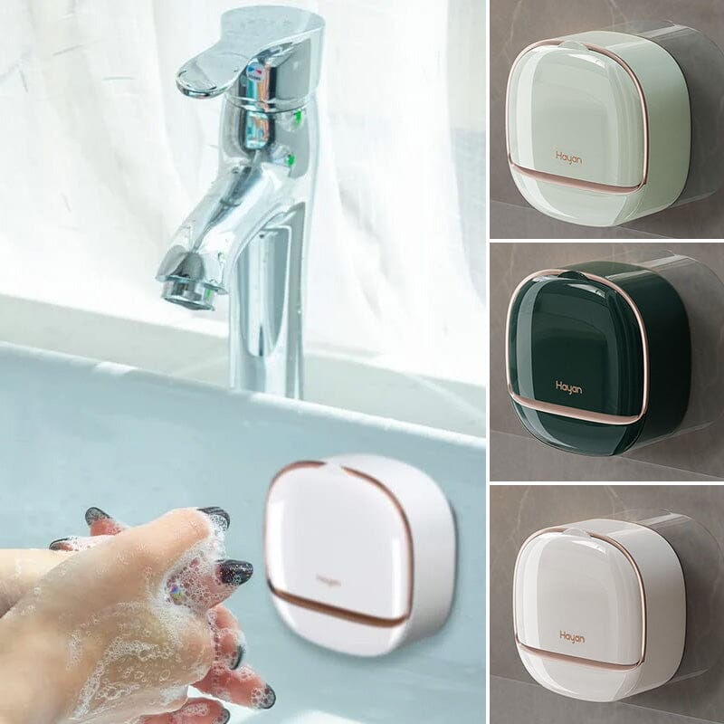 Waterproof soap dish with drain box
