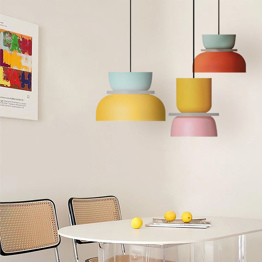 BowLift | Nordic Color Block Pendant Light Fixture - Modern Hanging Lamp for Kitchen & Dining Room