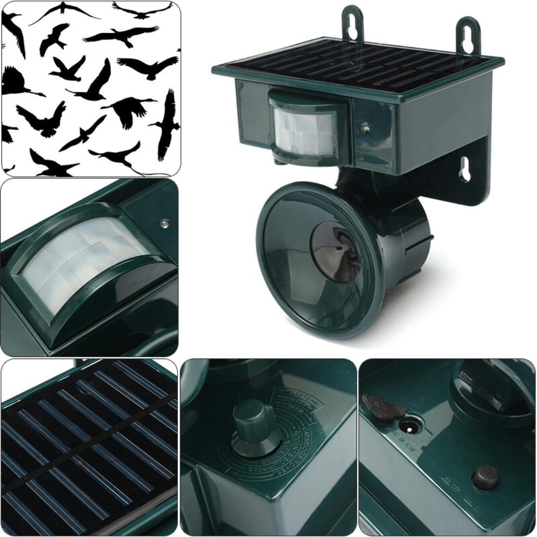 BowLift | TerraGuard – Weatherproof Solar Bird Repeller with PIR Motion Sensor & Natural Sound Deterrent