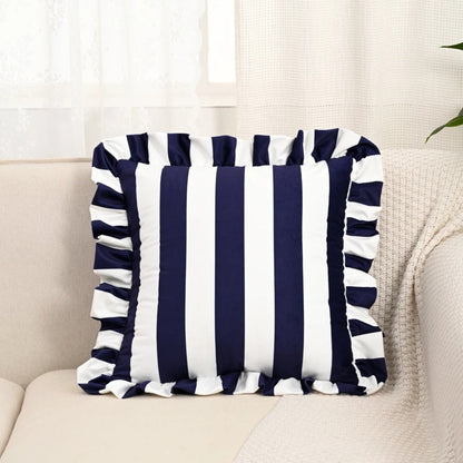 BowLift | Retro Striped Ruffle Cushion Cover
