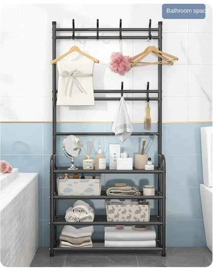 Skanto Multifunctional 5-Tier Shoe Rack with Clothes Shelf Skanto