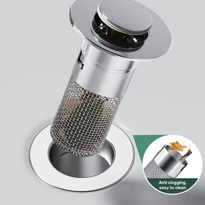 Drain filter stainless steel with pop-up mechanism | Karnz