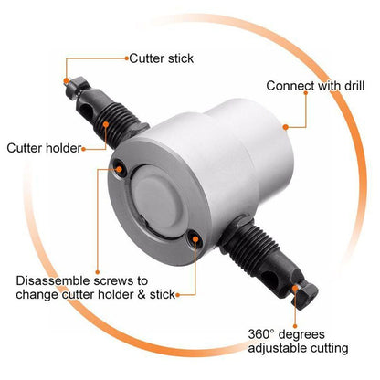 Skanto | Nibbler Cutter Drill Attachment Double Head Metal Sheet