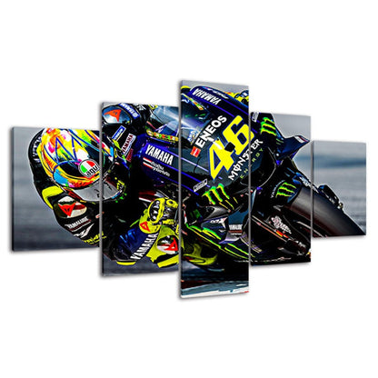5 Piece Motorcycle Race - Canvas Wall Art Painting | Bowlift