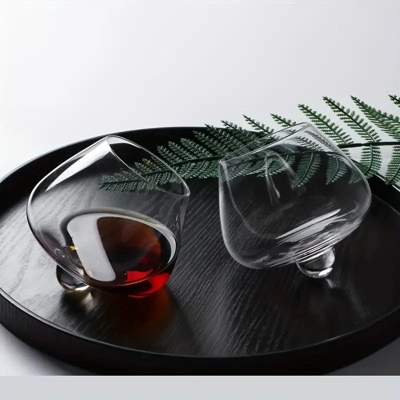 Belly Whiskey and Beer Glass - Rotating Tumbler for Cocktails, Wine and other Drinks Bowlift