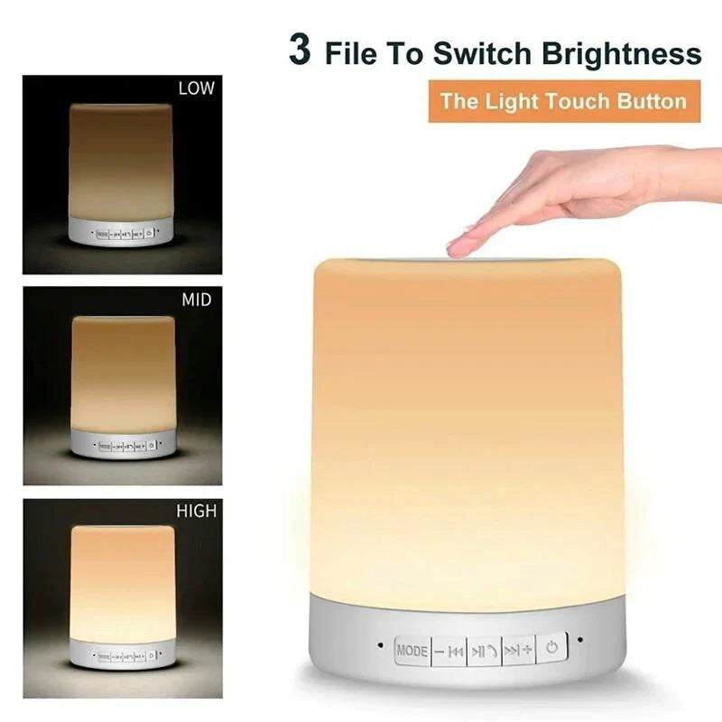Colorful LED Night Light Bluetooth Touchpad Wireless Speaker Bowlift