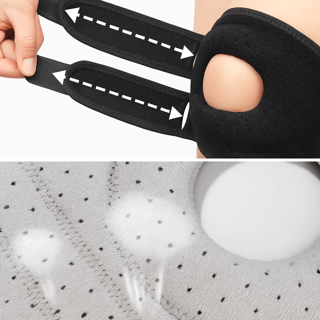 Knee Pain Relief - Breathable Elastic Support - Adjustable Zipper Strap Skanto