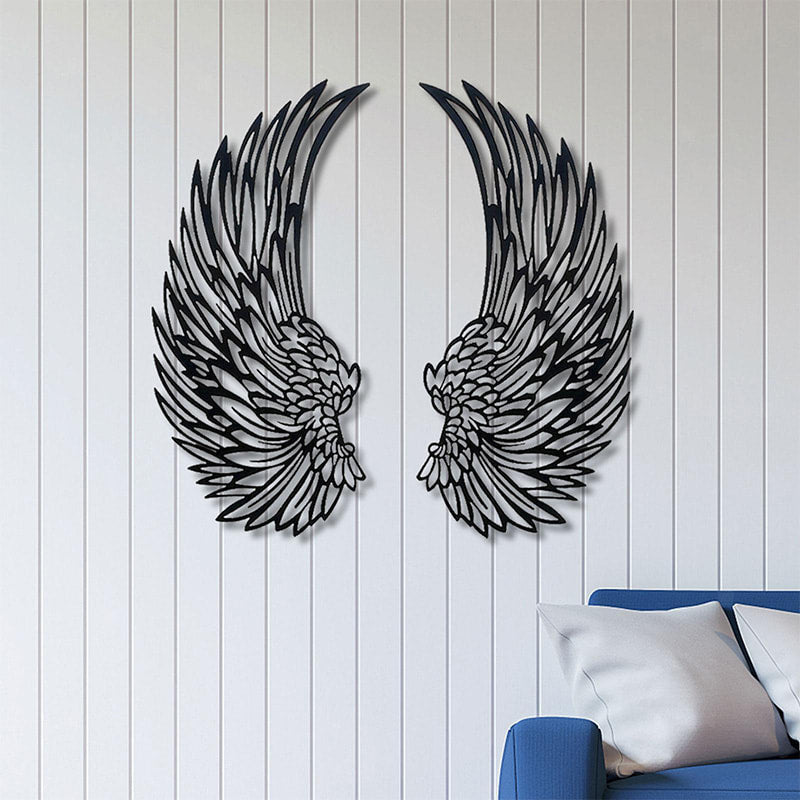 BowLift | Metal wall art with angel wings and LED lights