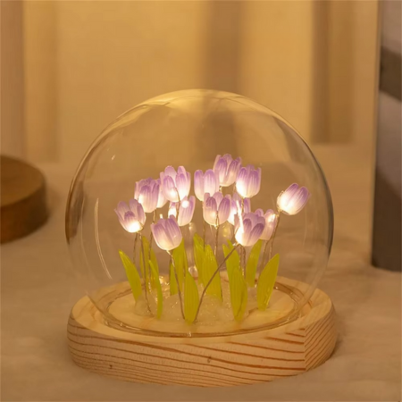 Skanto | Handmade Artificial Tulip LED Night Light Table Lamp for Bedroom and Gift Decor