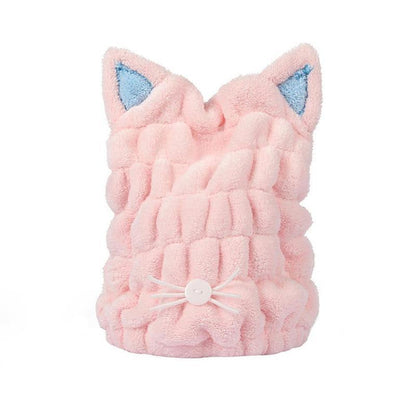 BowLift | Cute Cat Ears Hair-drying Towel Bath Cap