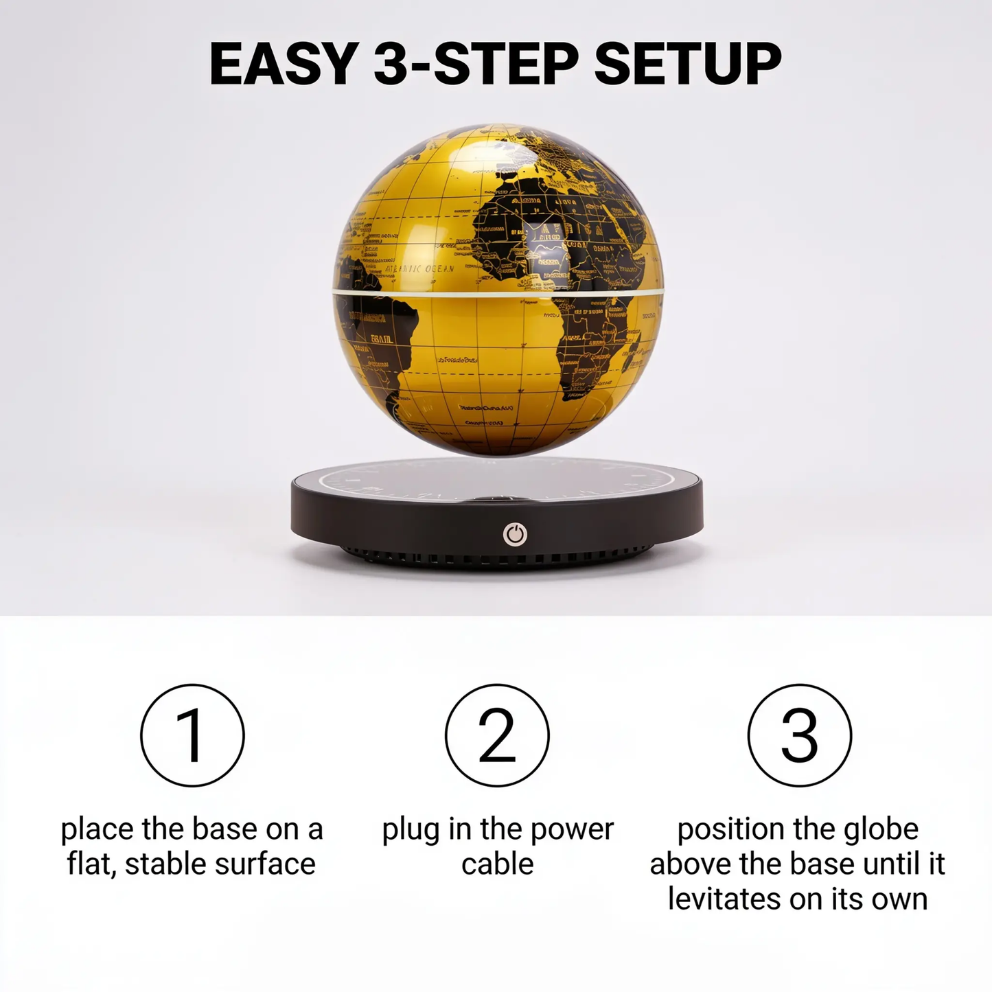 Magnetic Levitation Globe Lamp with Clock Base