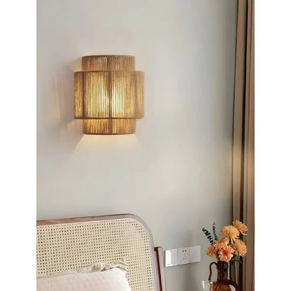 Skanto | Modern Woven Rattan Wall Lamp