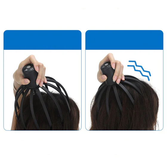 Octopus-themed head massager