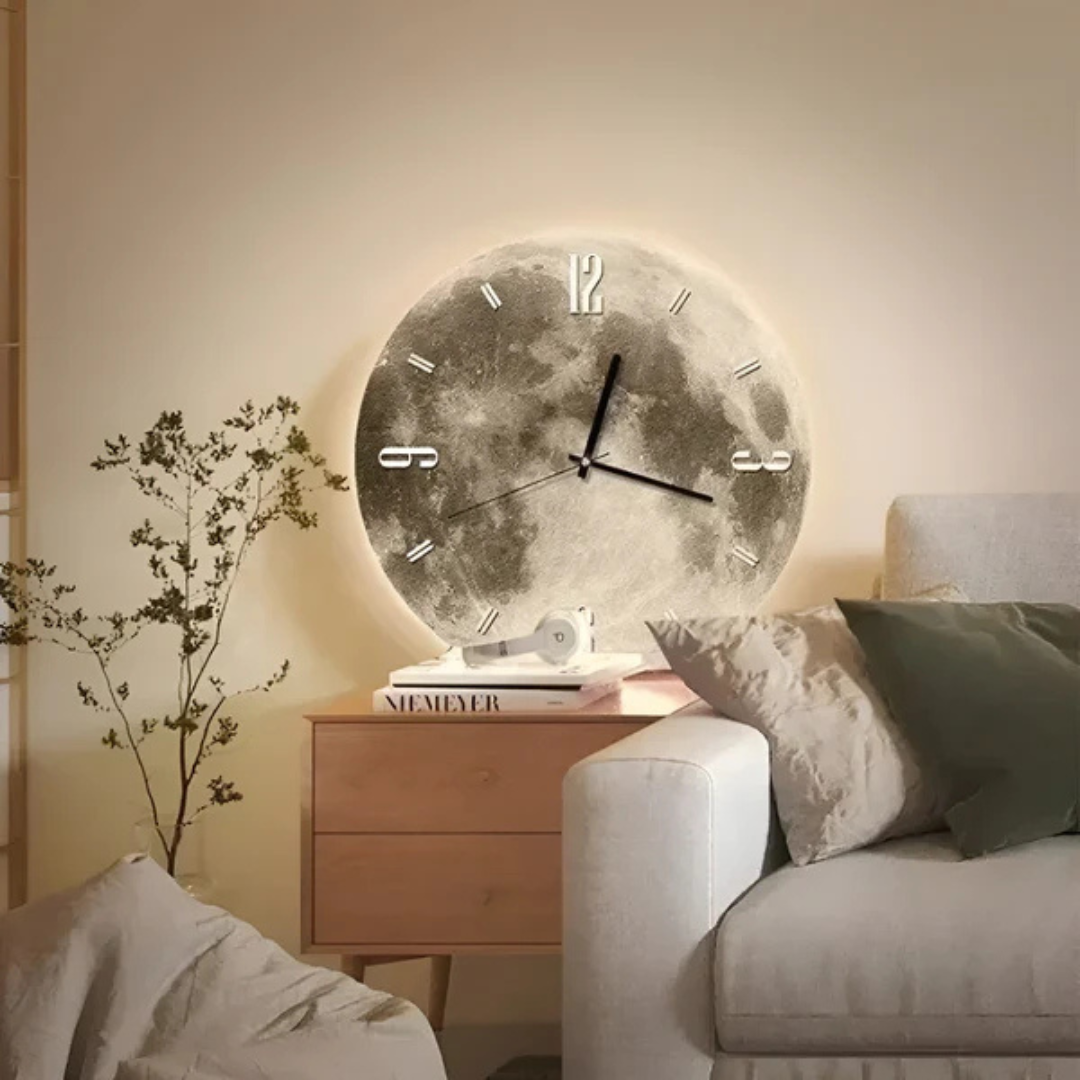 Skanto | Large Decorative Wall Clock with Moon Motif