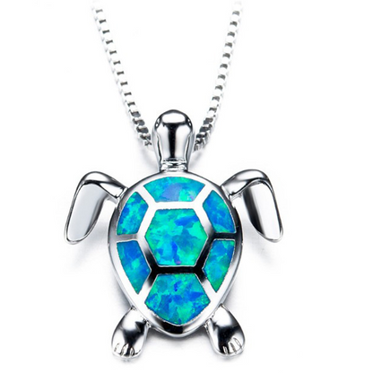 Skanto | Blue Opal Sea Turtle Necklace