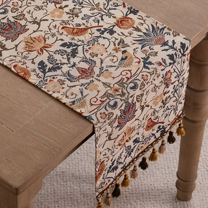 Skanto | Vintage Floral & Bird Jacquard Table Runner