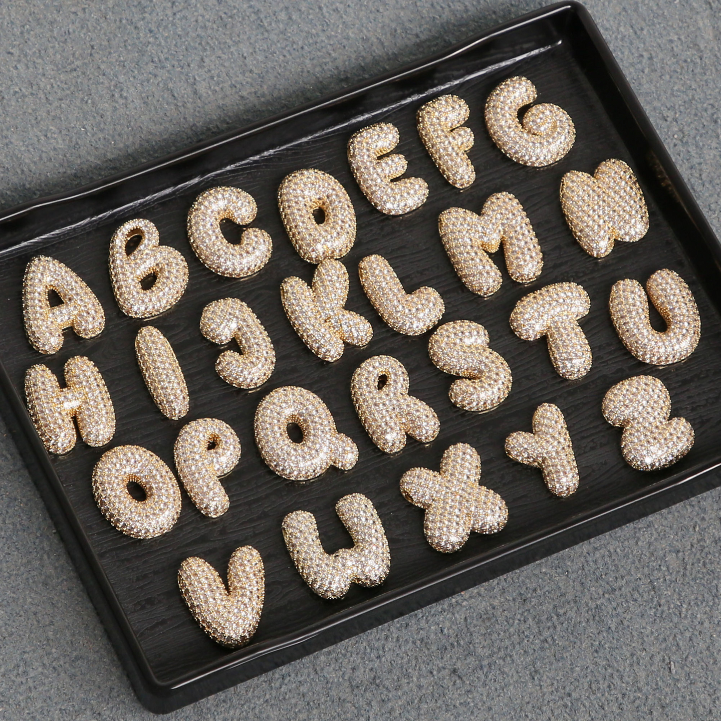 BowLift | Chunky Bubble Diamond Dazzle Initial Necklaces