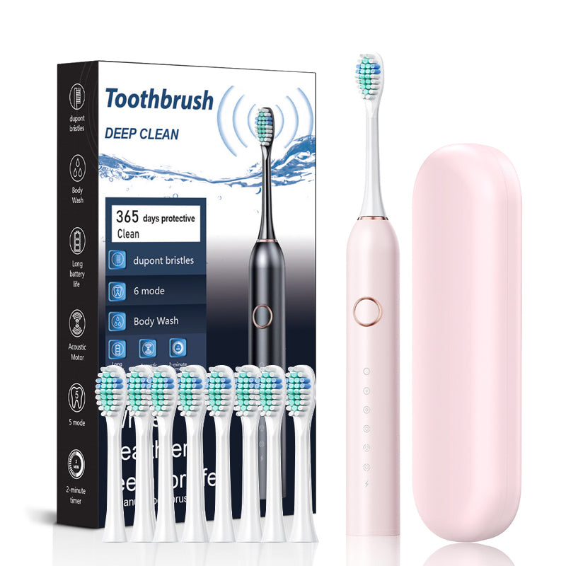 Skanto | Sonic Electric Toothbrush | 6 Modes & IPX7 Waterproof | White, Black, Pink