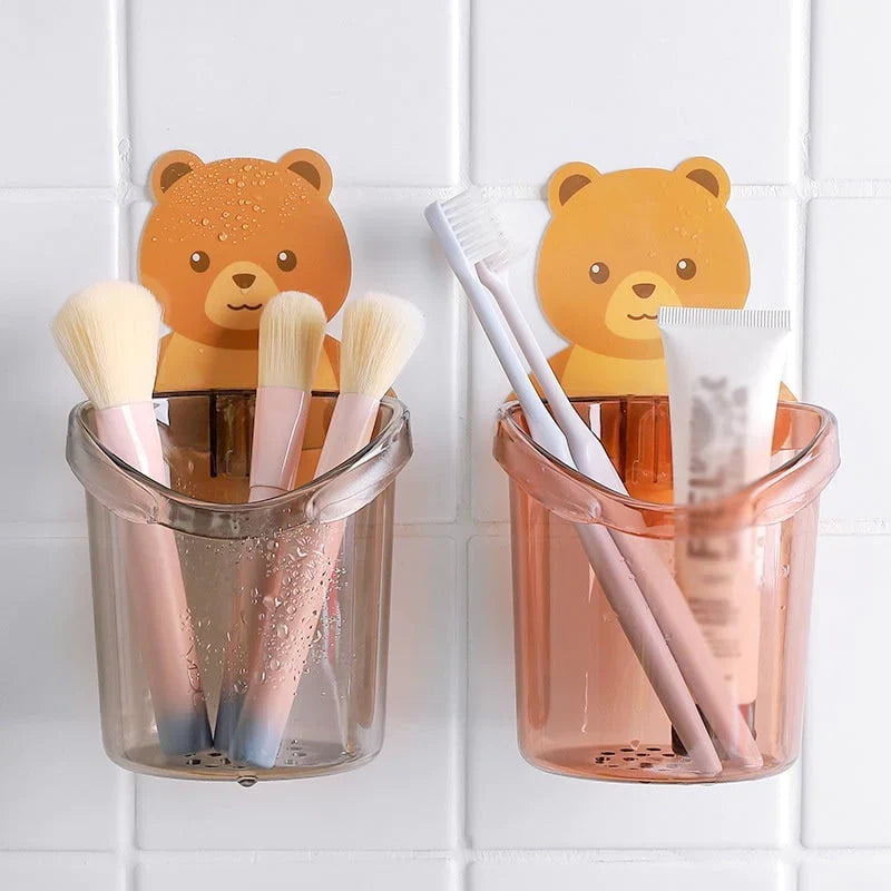 Bear Toothbrush Holder Cup Wall-Mounted Karnz