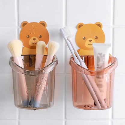Bear Toothbrush Holder Cup Wall-Mounted Karnz