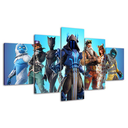 Fortnite Battlegrounds: 5 Piece Canvas Wall Art Set - Waterproof, UV Protected, High-Definition Prints | Bowlift