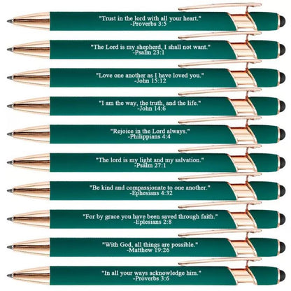 Premium Comfort Ballpoint Pens with Bible Verses – 10 Pieces