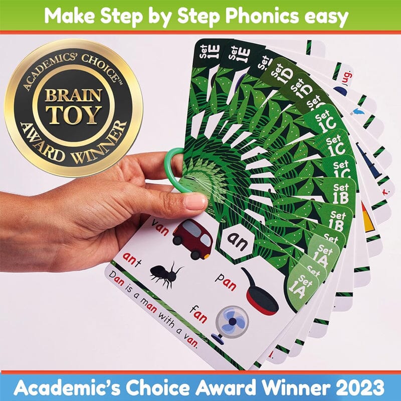 Fluency Reading Cards – Learning to read in 20 steps – Digraphs, CVC blends, long vowels