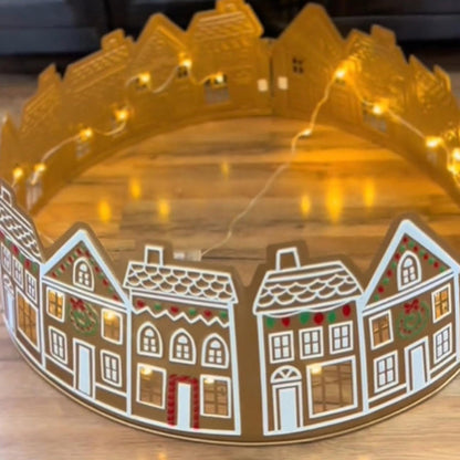 Skanto | LED Christmas Tree Skirt – Gingerbread House Design in PVC