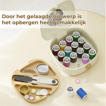 Magnetic sewing kit with double-layer box | Bowlift