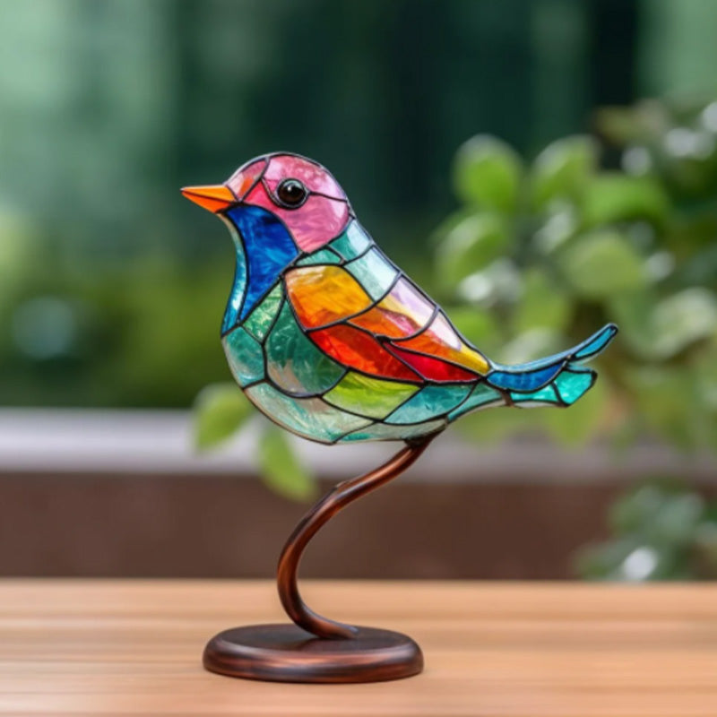 BowLift |Bird on Branch Metal Painted Desktop Ornament
