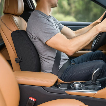 DriveEase | Lumbar Support Pillow for Car - Memory Foam Relief - Breathable Mesh - Ideal for Commuting and Long Drives Karnz