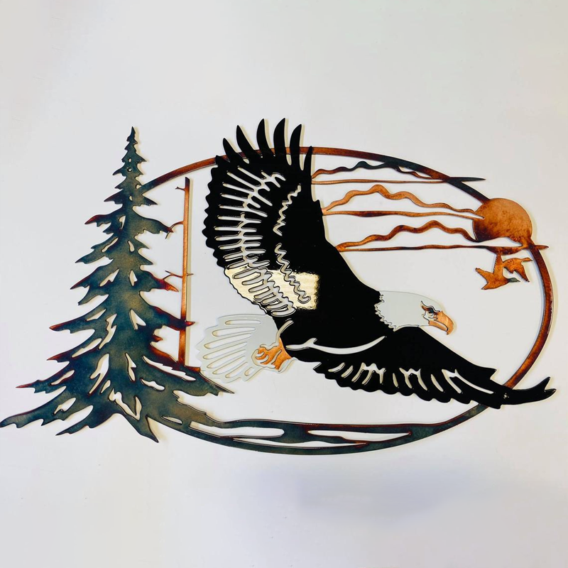 Skanto | Solo Duck Hunting & Trout Fishing Scene Creative Metal Wall Art Craft