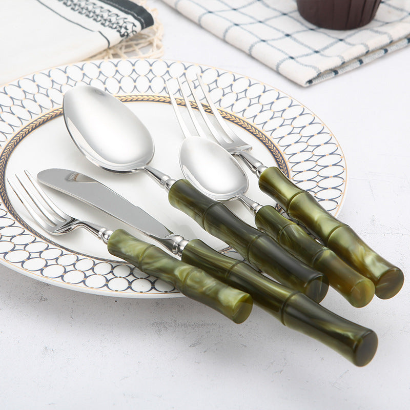 Zen Green Bamboo Cutlery Set | Karnz