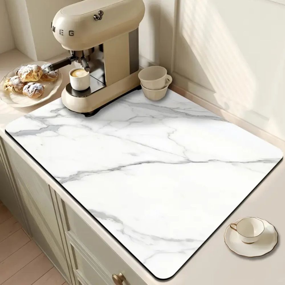 BowLift | Marble Print Dish Drying Mat