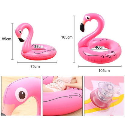 Inflatable flamingo pool swim ring