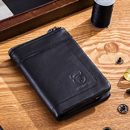 Wallet with multiple compartments Anti-RFID with coin pocket | Bowlift