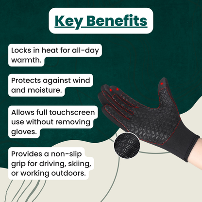 Skanto | Waterproof Gloves: Thermal Touchscreen Gloves | Cycling, Golf, Raynaud's, and Winter Sports