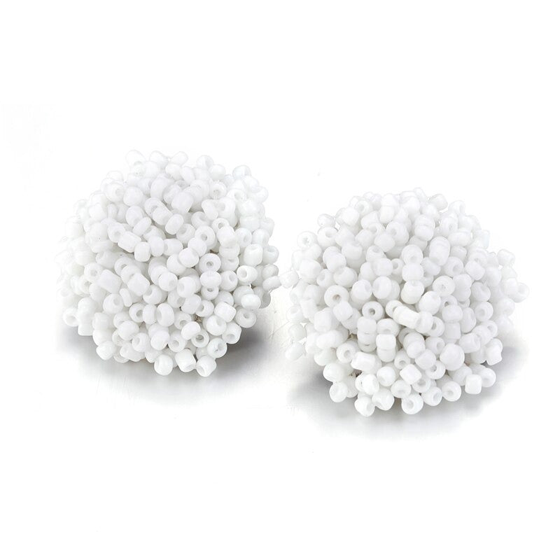 Skanto | Handmade Multicolor Pearl Pompom Stud Earrings