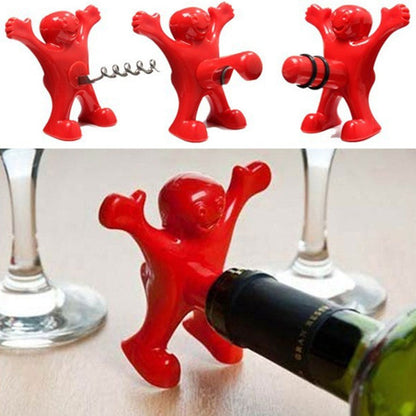 Happy Man Corkscrew - Bottle Opener, & Wine Stopper | Bowlift