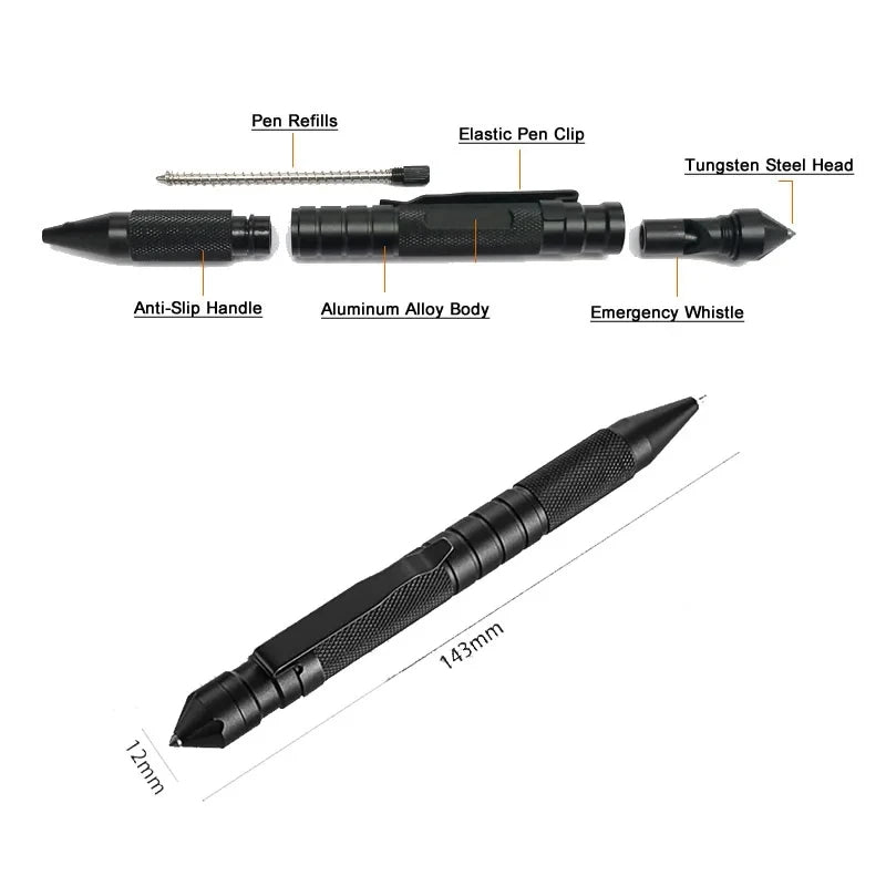 High-quality portable multifunctional 3-in-1 military tactical pen