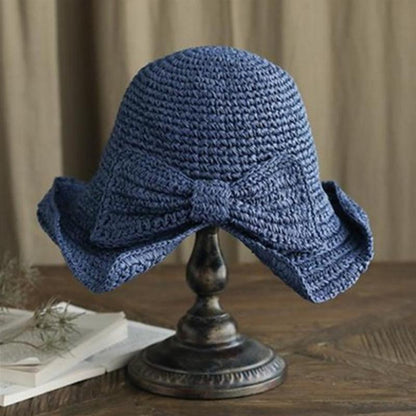 BowLift | Retro Folding Straw Hat with Bow