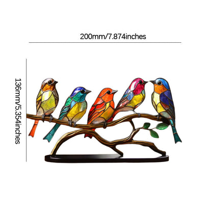 BowLift |Bird on Branch Metal Painted Desktop Ornament