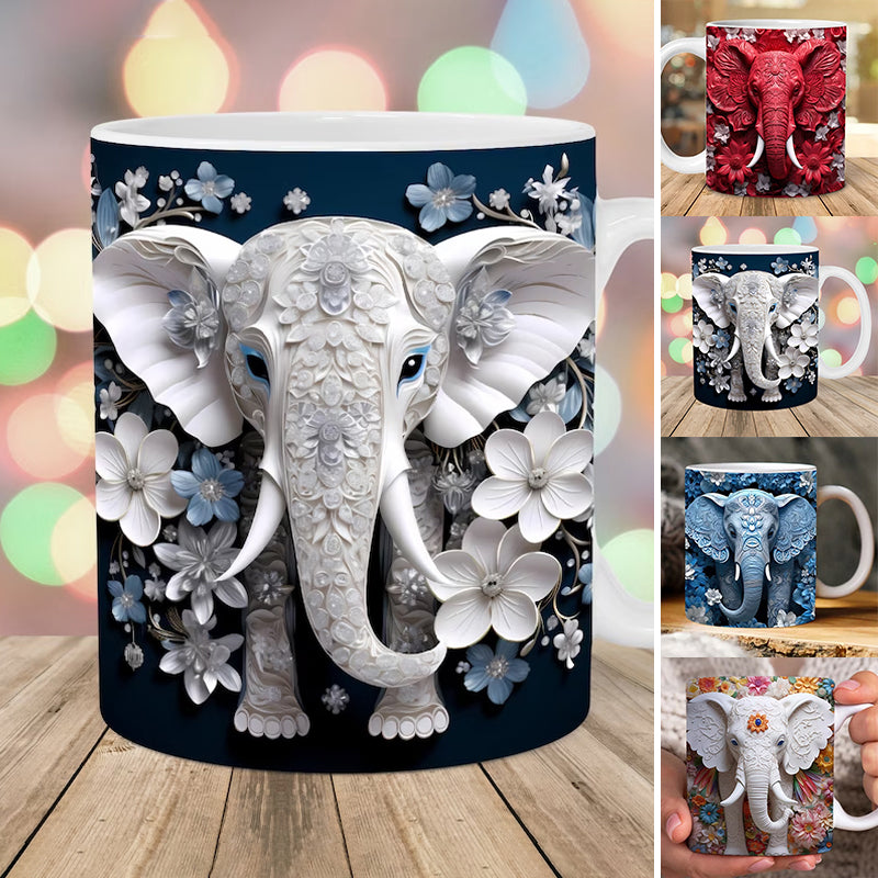 3D Elephant Flower Mug | Karnz