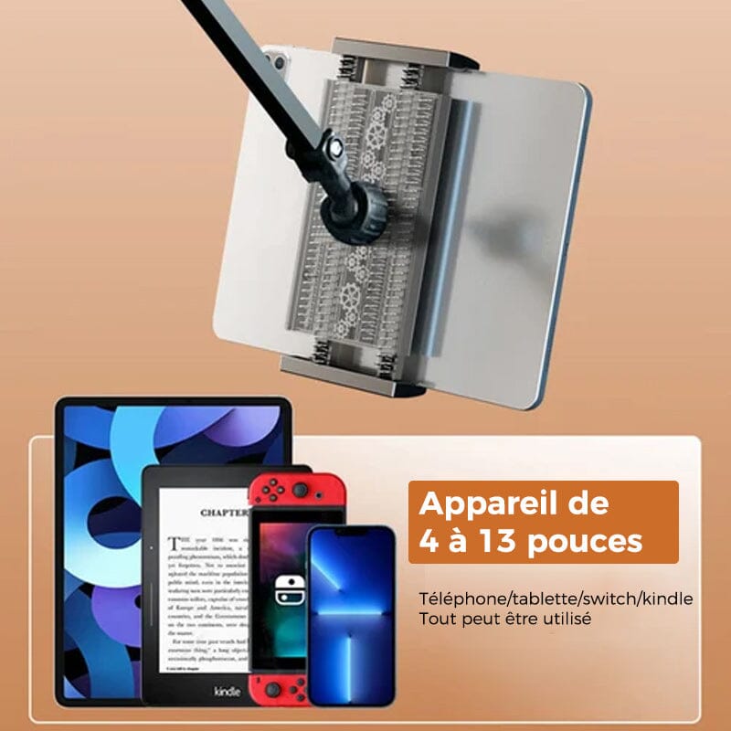 Hidden, extendable table tablet and phone holder | Bowlift